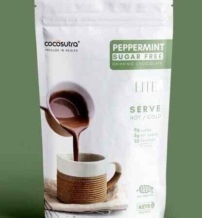 COCOSUTRA - SUGAR FREE Drinking Chocolate Mix 200 g - Peppermint